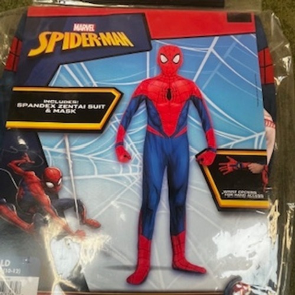 Marvel Spiderman Child Large 10-12 Costume‎ Spandex Zentai Suit Mask Jazwares - Picture 5 of 10